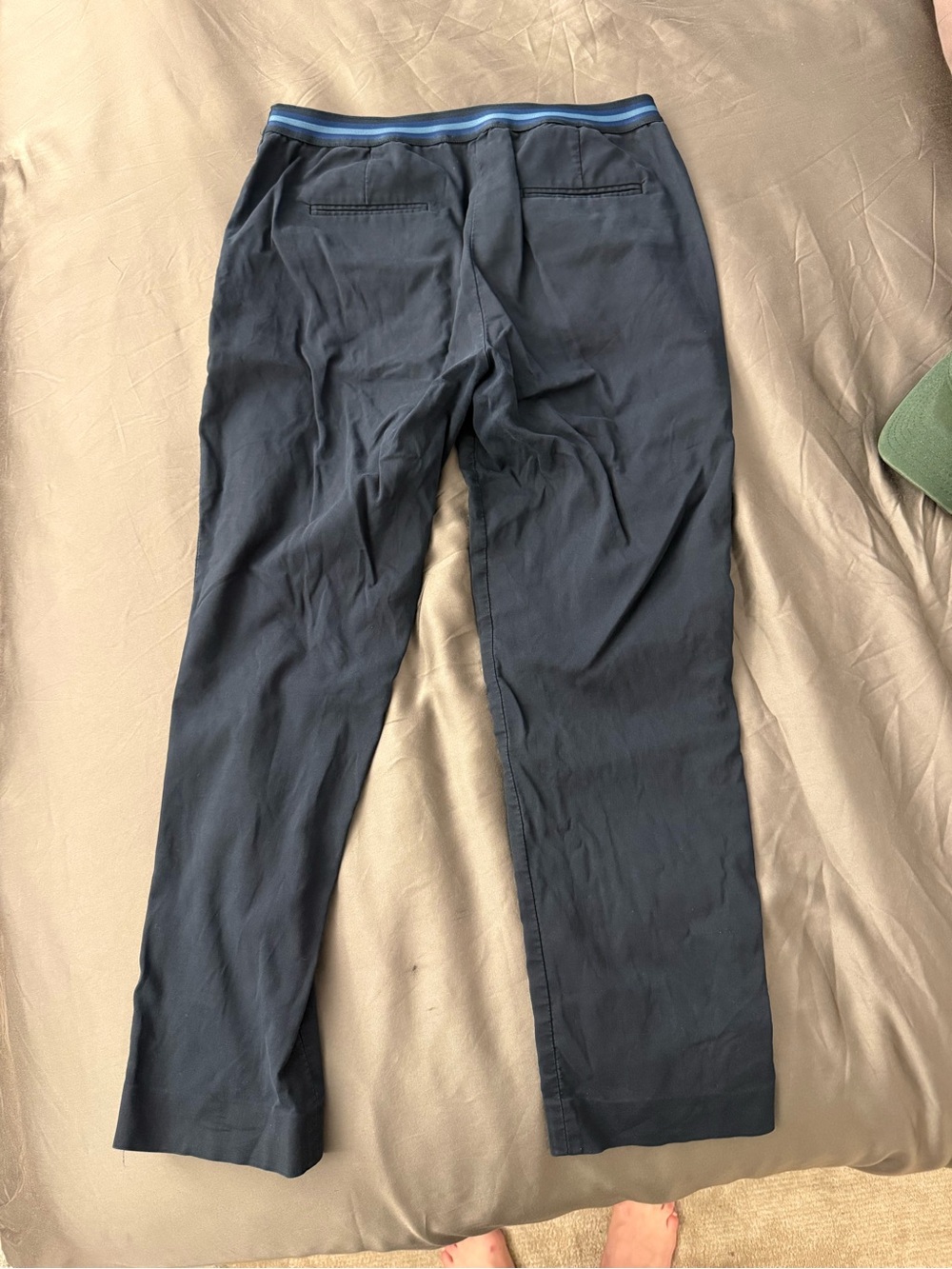Gerard Darel Navy Chinos with Blue-Trim Waistband